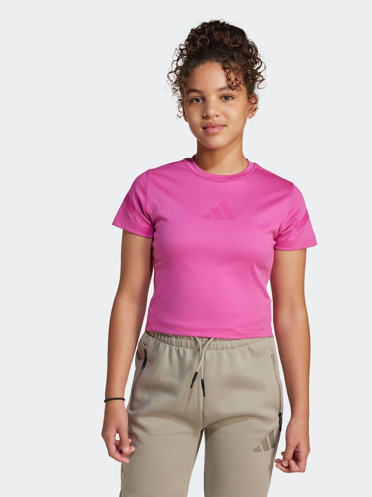 Rosa - adidas Baby ZNE 100% Cotton T-Shirt - Imagen 1 de 6
