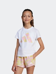 adidas White Essentials Flower 100% Cotton T-Shirt - Image 1 of 3