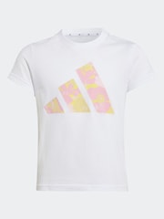 adidas White Essentials Flower 100% Cotton T-Shirt - Image 3 of 3