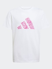 adidas White Animal Print Logo 100% Cotton T-Shirt - Image 6 of 6