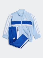 adidas Blue Essentials Tiberio 3 Stripe Tracksuit - Image 1 of 7