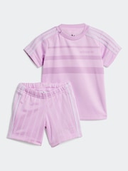 adidas originals Purple Stripe Shorts and T-Shirt Set - Image 1 of 7
