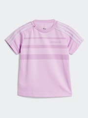 adidas originals Purple Stripe Shorts and T-Shirt Set - Image 2 of 7