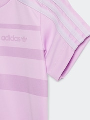 adidas originals Purple Stripe Shorts and T-Shirt Set - Image 5 of 7