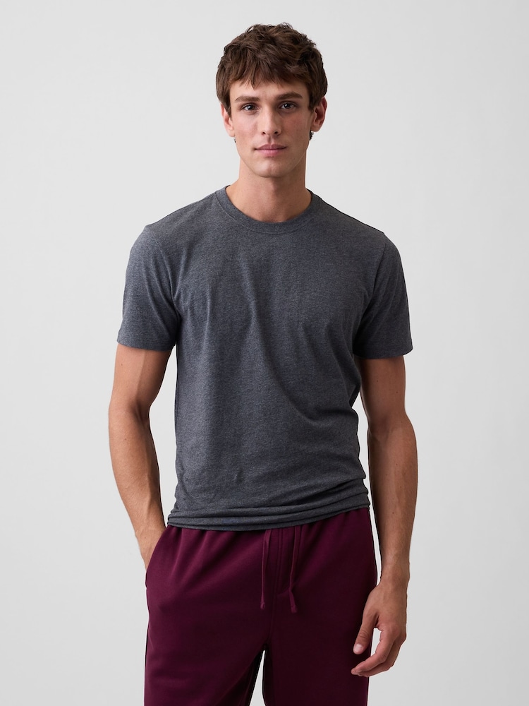 Γκρι - Gap καθημερινό T-Shirt με μαλακό πλήρωμα στο λαιμό - Εικόνα 1 από 4