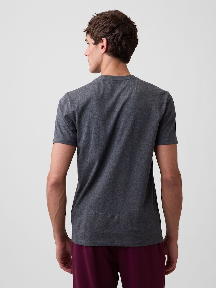 Γκρι - Gap καθημερινό T-Shirt με μαλακό πλήρωμα στο λαιμό - Εικόνα 2 από 4