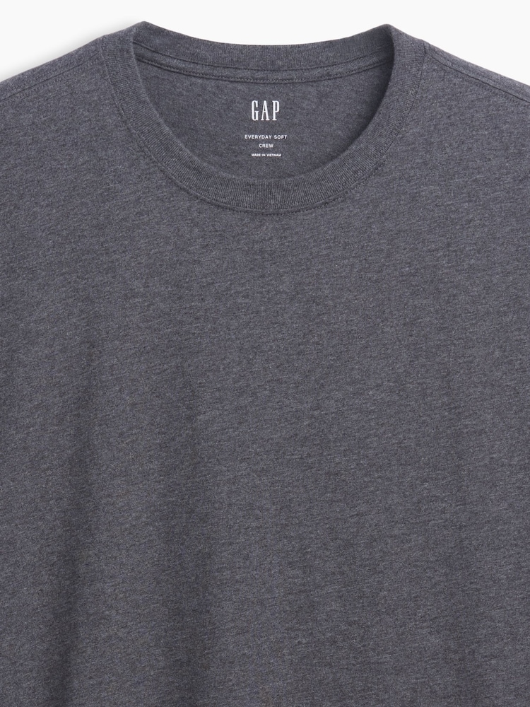 Γκρι - Gap καθημερινό T-Shirt με μαλακό πλήρωμα στο λαιμό - Εικόνα 4 από 4