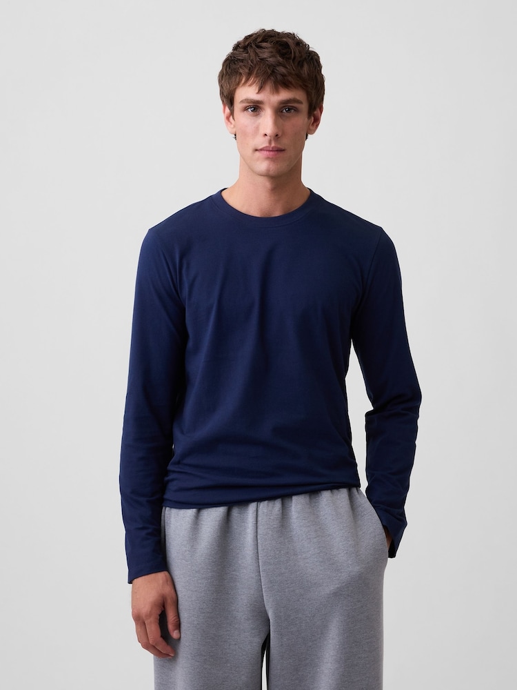 Gap Navy Everyday Soft Raglan Long Sleeve T-Shirt - Image 1 of 5 Gap Navy Everyday Soft Raglan Long Sleeve T-Shirt - Image 1 of 5