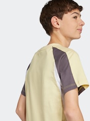 adidas Yellow Essentials Colourblock 100% Cotton T-Shirt - Image 4 of 6