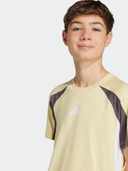 adidas Yellow Essentials Colourblock 100% Cotton T-Shirt - Image 5 of 6