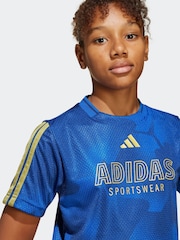 adidas Blue Tiro Football T-Shirt - Image 4 of 6