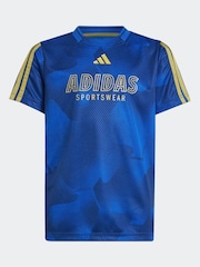 adidas Blue Tiro Football T-Shirt - Image 6 of 6