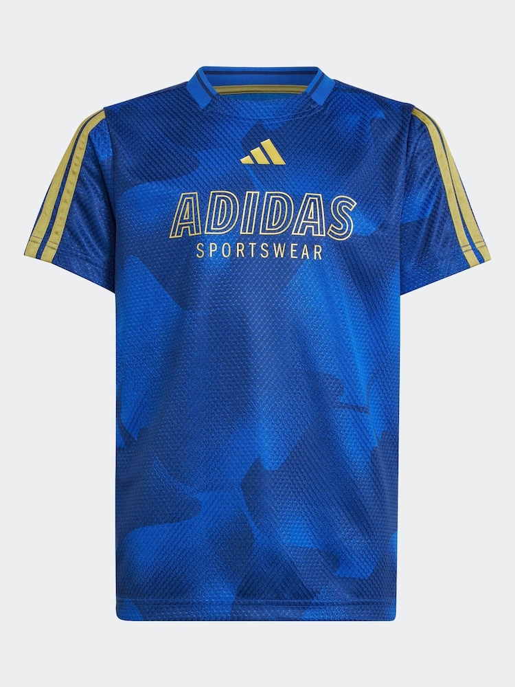 adidas Blue Tiro Football T-Shirt - Image 6 of 6