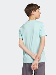 adidas Green 3 Stripes Tiberio 100% Cotton T-Shirt - Image 2 of 5