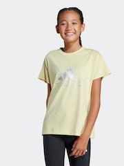 adidas Yellow Winter Glam Metallic T-Shirt - Image 1 of 5