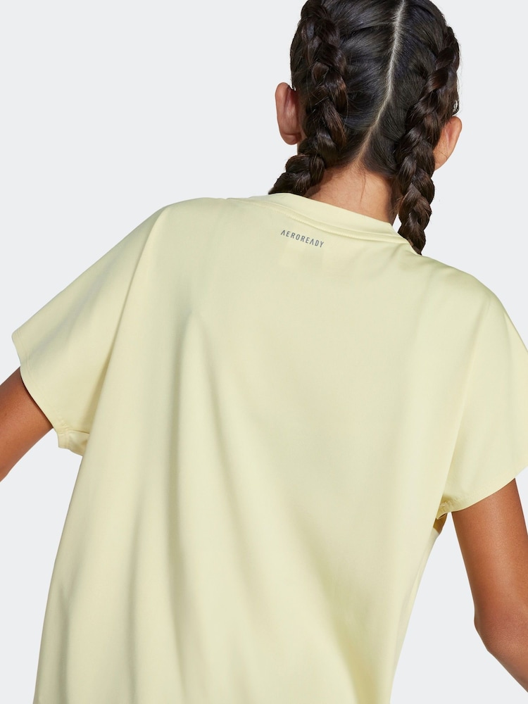 adidas Yellow Winter Glam Metallic T-Shirt - Image 4 of 5
