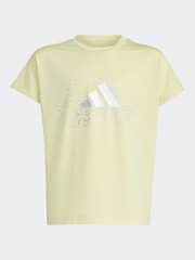 adidas Yellow Winter Glam Metallic T-Shirt - Image 5 of 5