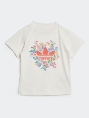 adidas Originals White Blue Floral Liberty London T-shirt and Short Set - Image 2 of 7