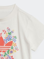 adidas Originals White Blue Floral Liberty London T-shirt and Short Set - Image 6 of 7