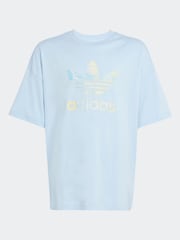 adidas originals Blue Large Trefoil Logo 100% Cotton T-Shirt - Image 6 of 6