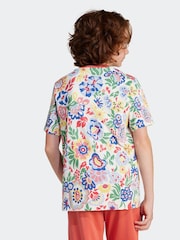 adidas originals White White Floral Liberty London 100% Cotton T-shirt - Image 2 of 6