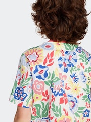adidas originals White White Floral Liberty London 100% Cotton T-shirt - Image 5 of 6
