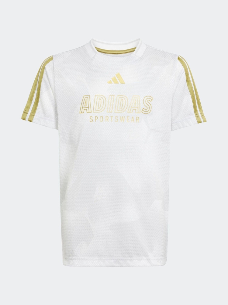 adidas White Tiro Football T-Shirt - Image 6 of 6