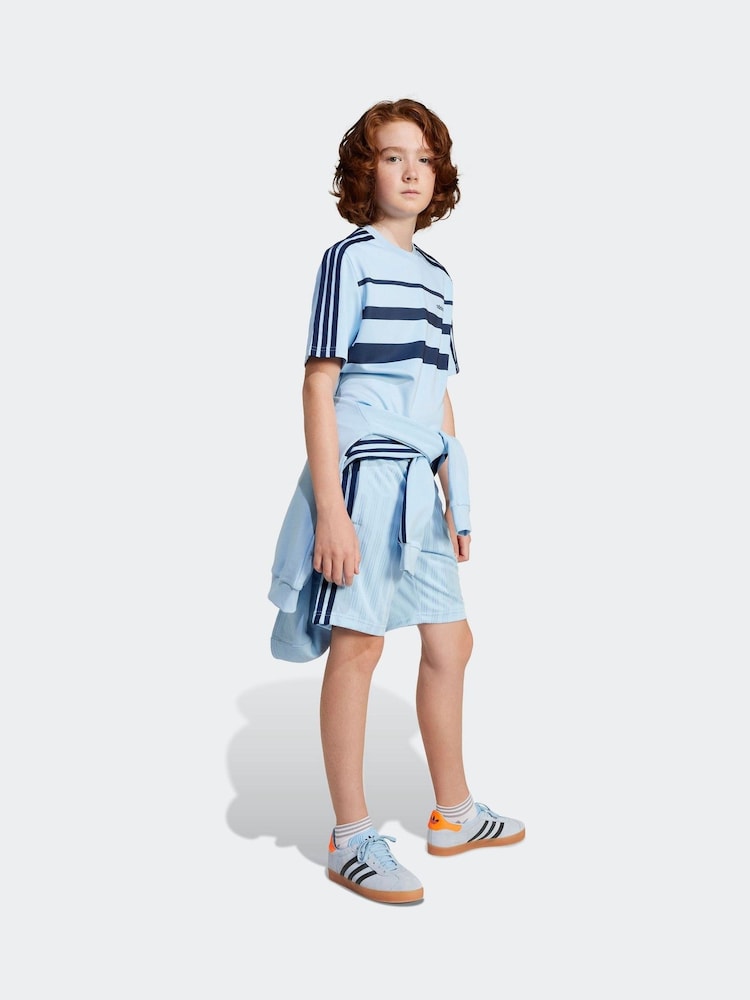 adidas originals Blue Loose Fit Stripe T-Shirt - Image 1 of 5