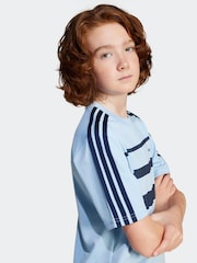 adidas originals Blue Loose Fit Stripe T-Shirt - Image 3 of 5