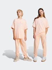 adidas originals Orange Large Logo Oversized 100% Cotton Joggers - Image 1 of 6