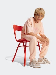 adidas originals Orange Large Logo Oversized 100% Cotton Joggers - Image 3 of 6