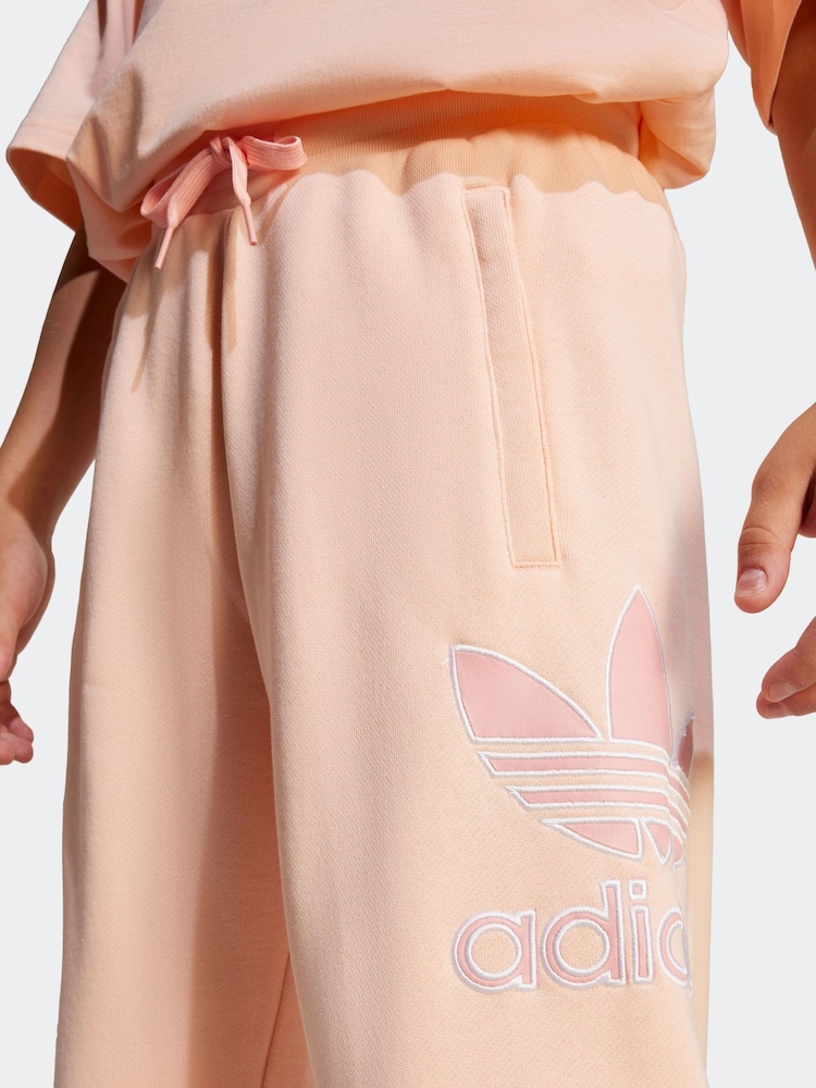 adidas originals Orange Large Logo Oversized 100% Cotton Joggers - Image 4 of 6