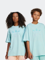 Зеленый - adidas originals Oversized Trefoil100% Cotton T-Shirt - Image 1 of 6