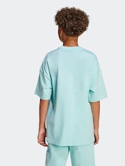 Зеленый - adidas originals Oversized Trefoil100% Cotton T-Shirt - Image 2 of 6