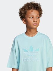 Зеленый - adidas originals Oversized Trefoil100% Cotton T-Shirt - Image 4 of 6