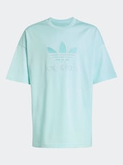 Зеленый - adidas originals Oversized Trefoil100% Cotton T-Shirt - Image 6 of 6