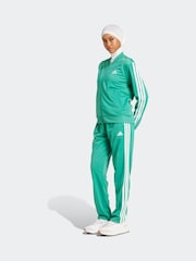 adidas Green Dark Essentials 3 Stripes Tracksuit - Image 1 of 5