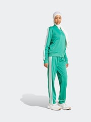 adidas Green Dark Essentials 3 Stripes Tracksuit - Image 3 of 5