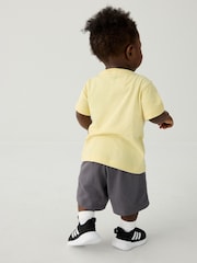 adidas Yellow Essentials 100% Cotton Shorts and T-Shirt Set - Image 2 of 4
