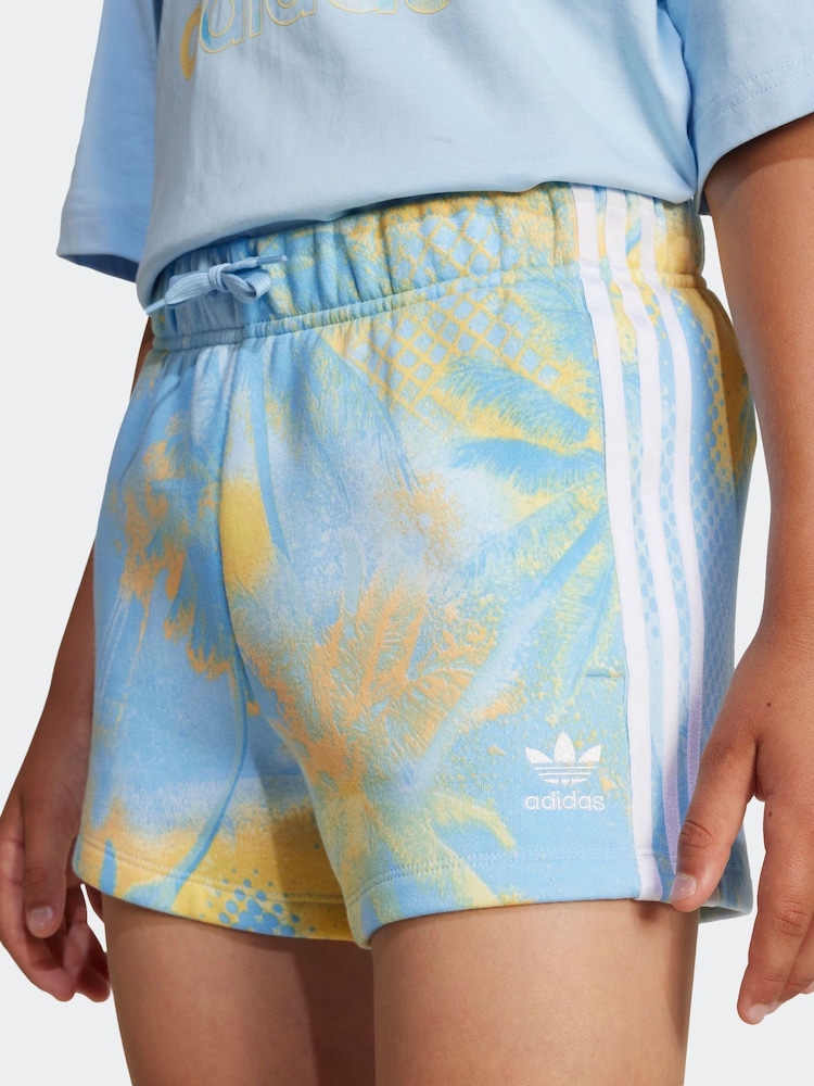 Niebieski - Szorty adidas Originals z nadrukiem - Image 4 of 6