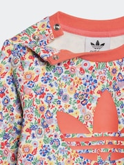 adidas originals White Blue Floral Liberty London Crew Tracksuit - Image 5 of 7