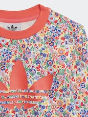 adidas originals White Blue Floral Liberty London Crew Tracksuit - Image 6 of 7