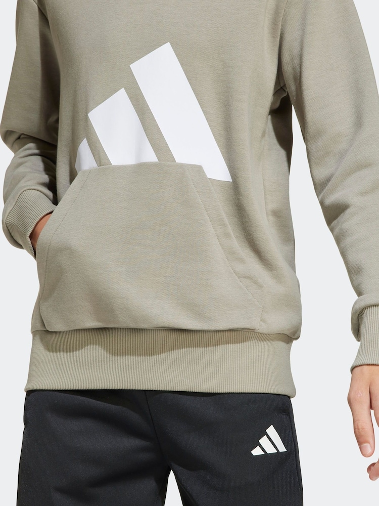 adidas Brown Large Logo Hoodie - Image 5 of 5