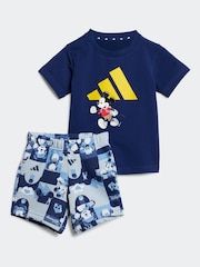 Azul - adidas Disney Mickey Mouse Short and T-Shirt Set - Imagen 2 de 8