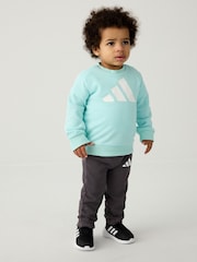 adidas Green Infant Essentials Sweatshirt and Joggers Set - Image 1 of 13