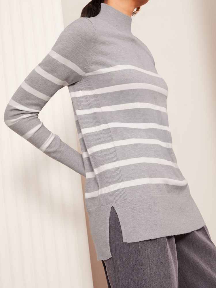 Friends Like These Grey Longline Tunic Jumper - Image 2 of 4