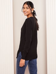 Friends Like These Black V-Neck Knit Jumper - Image 5 of 5