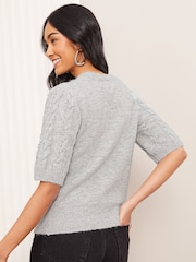 Friends Like These Grey Embellished Knitted Top - Image 4 of 4