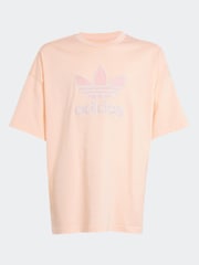Розовый - adidas originals Oversized Trefoil100% Cotton T-Shirt - Image 6 of 6