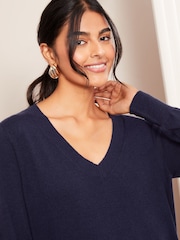 Friends Like These Navy V-Neck Knit Jumper - Image 2 of 4